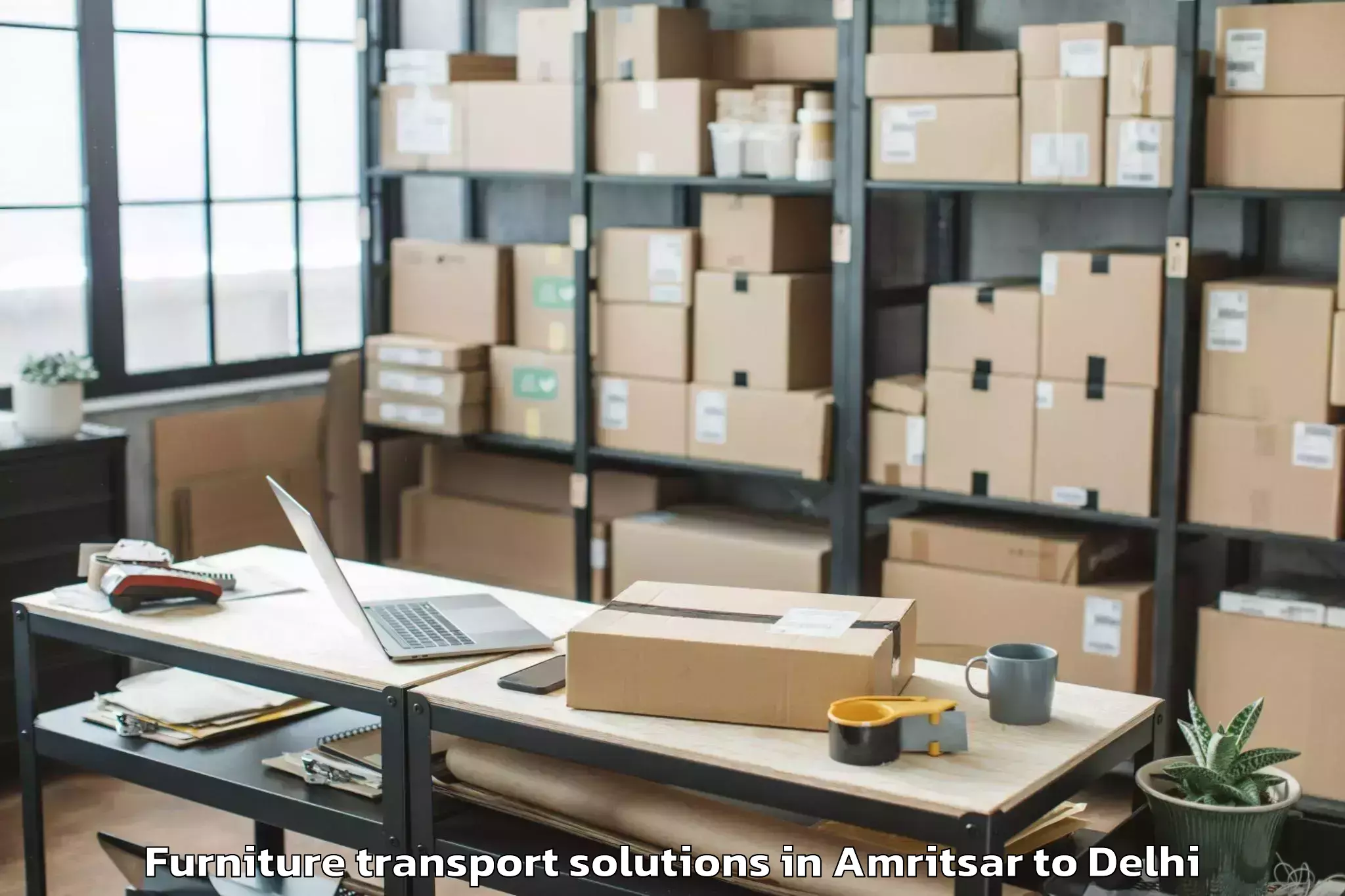 Book Amritsar to Dlf Promenade Mall Furniture Transport Solutions Online